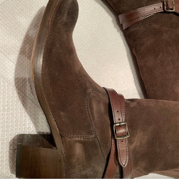 FRYE Brown Suede Leather Boots 7.5 - Picture 8 of 8